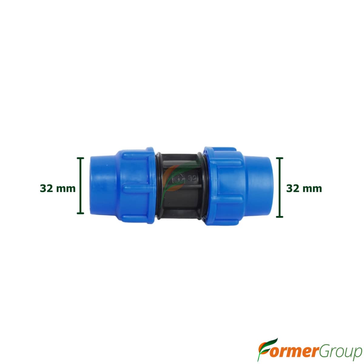 Conector Unión 32mm para Riego, Compresión PE