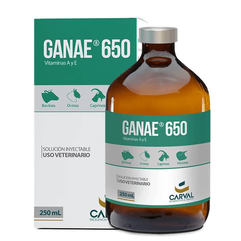 Ganae 650: Suplemento vitamínico 250 mL para bovinos, ovinos y caprinos