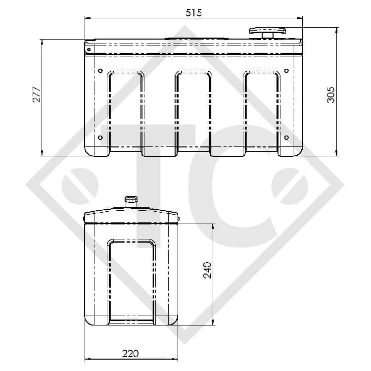 Caja herramientas BOX 515x220x305: compacta y segura