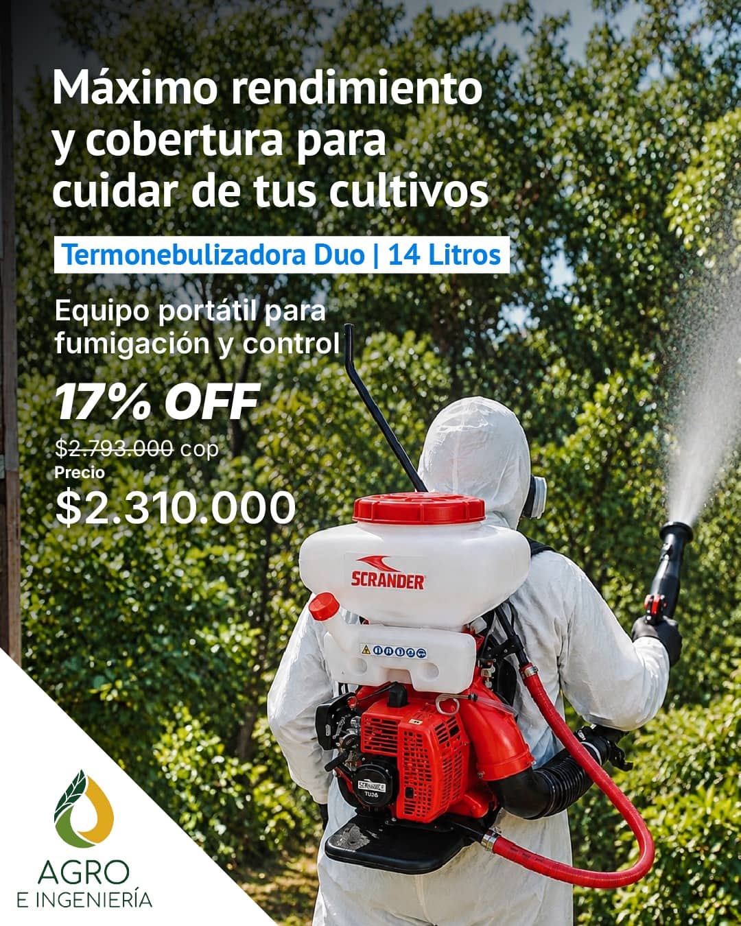 Termonebulizadora Duo 3WF14ESTF 14L Espalda