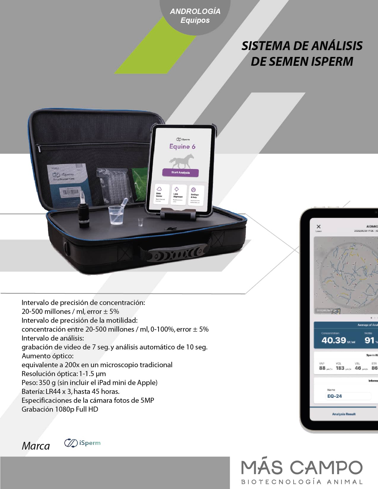 iSperm Software de Evaluación de Semen Portátil