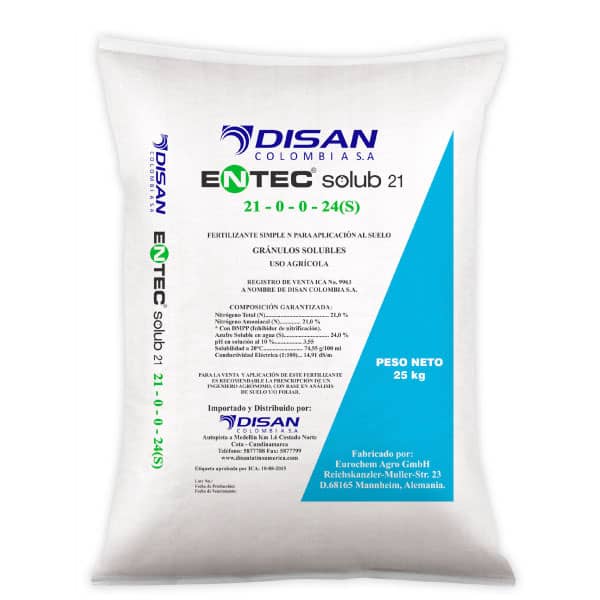 Fertilizante Hidrosoluble Entec Solub 21 x 25 Kg
