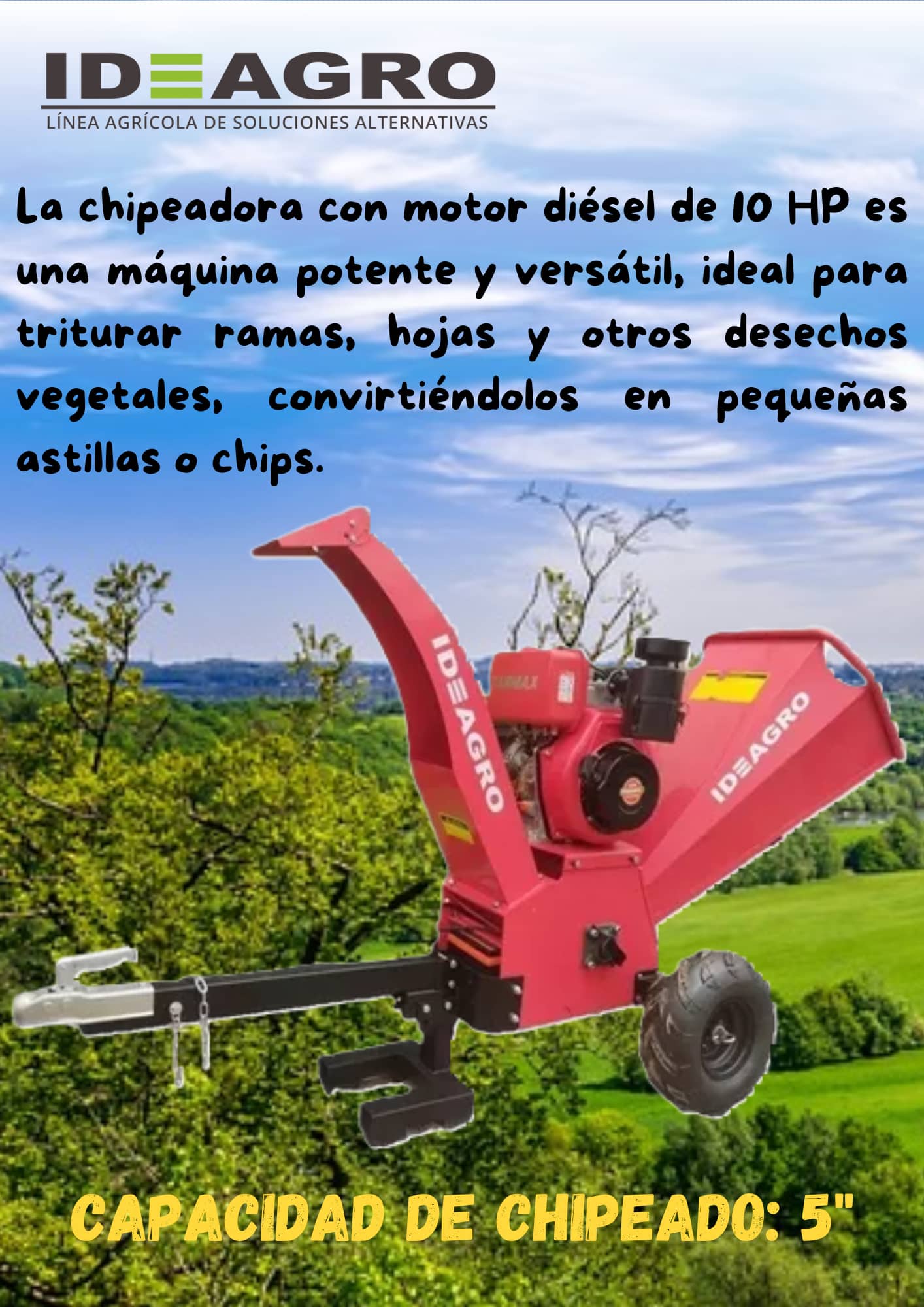 Chipeadora con Motor Diesel 10hp