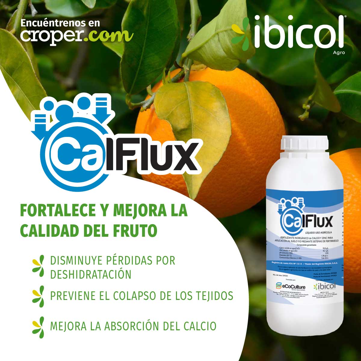 Fertilizante Para Engorde de Fruto Calflux x 250cc