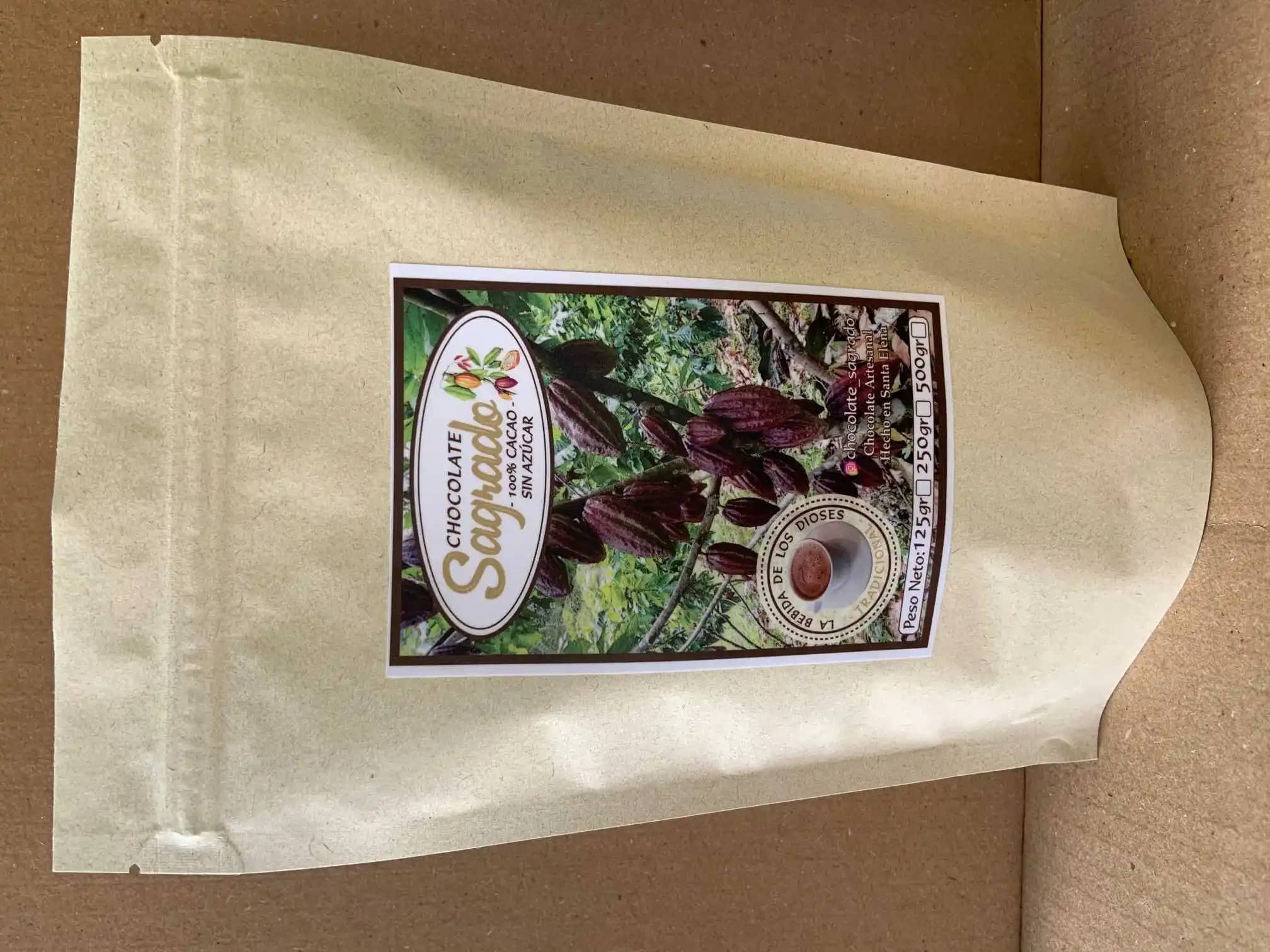 Chocolate de mesa 100% cacao natural vegano sin azúcar
