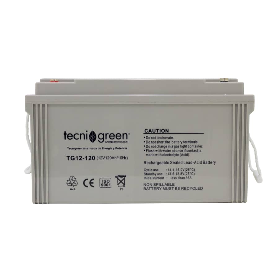 Batería Solar 12v 120ah AGM Recargable Tecnigreen