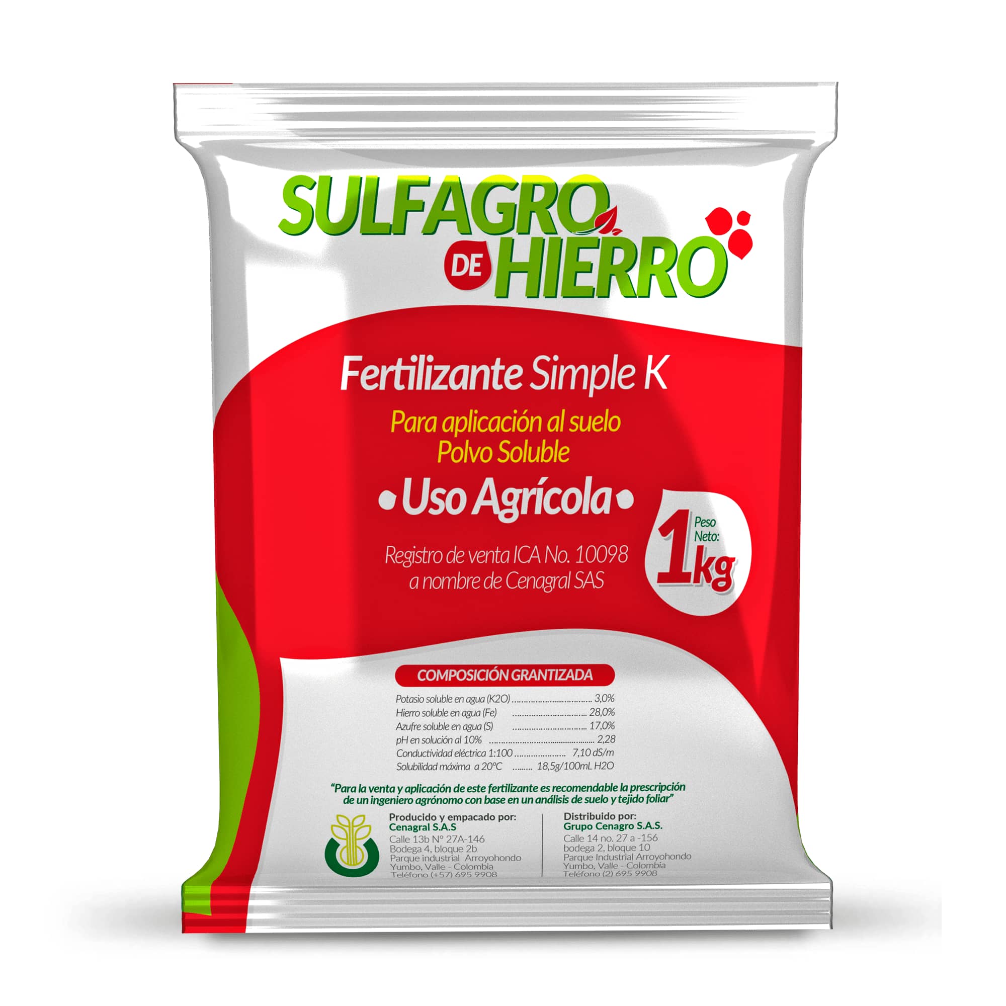 Sulfagro Hierro  1Kg – Corrector de Deficiencia de Hierro en Cultivos