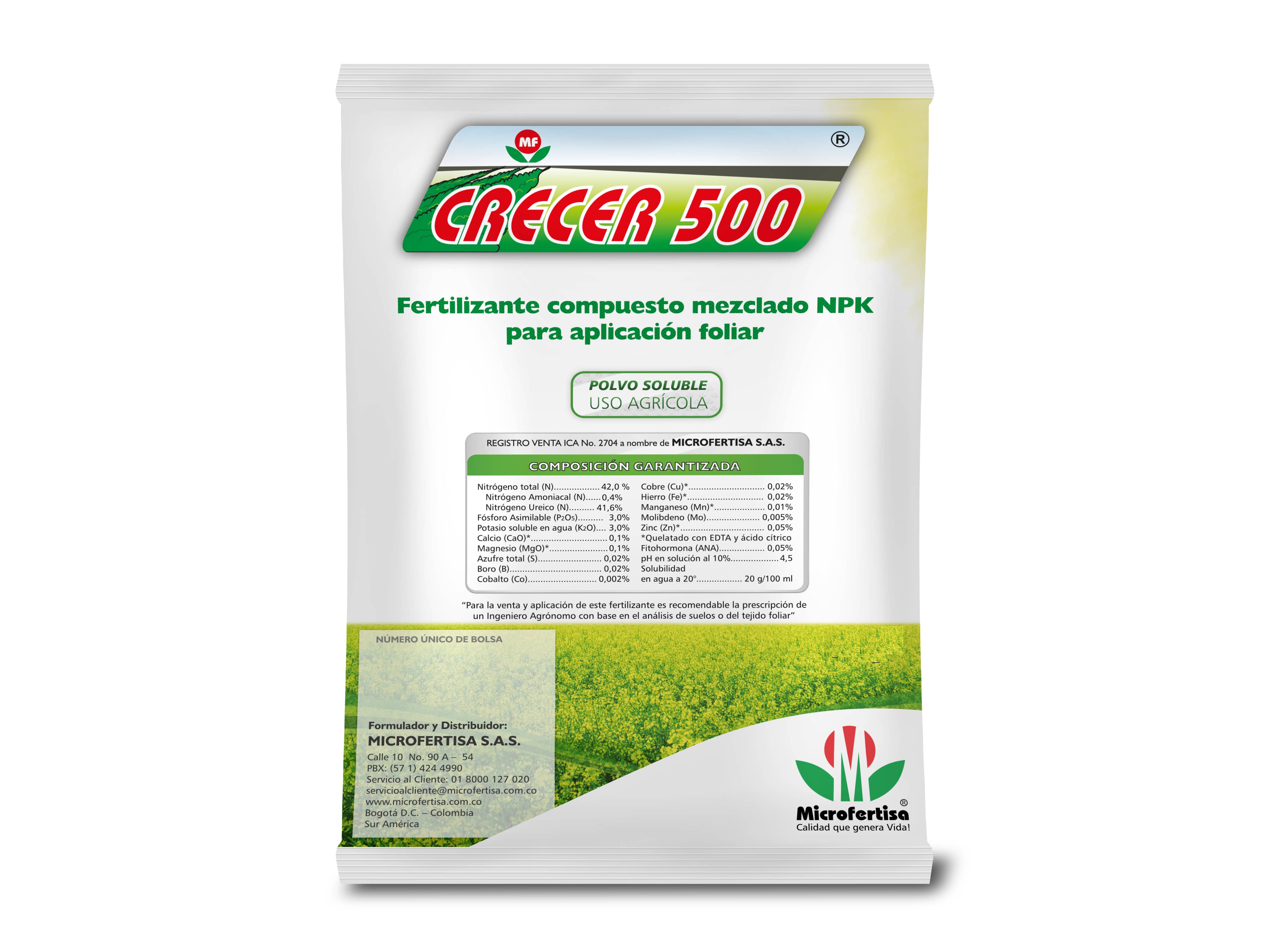 Fertilizante en polvo Crecer 500 x 5kg - Microfertisa