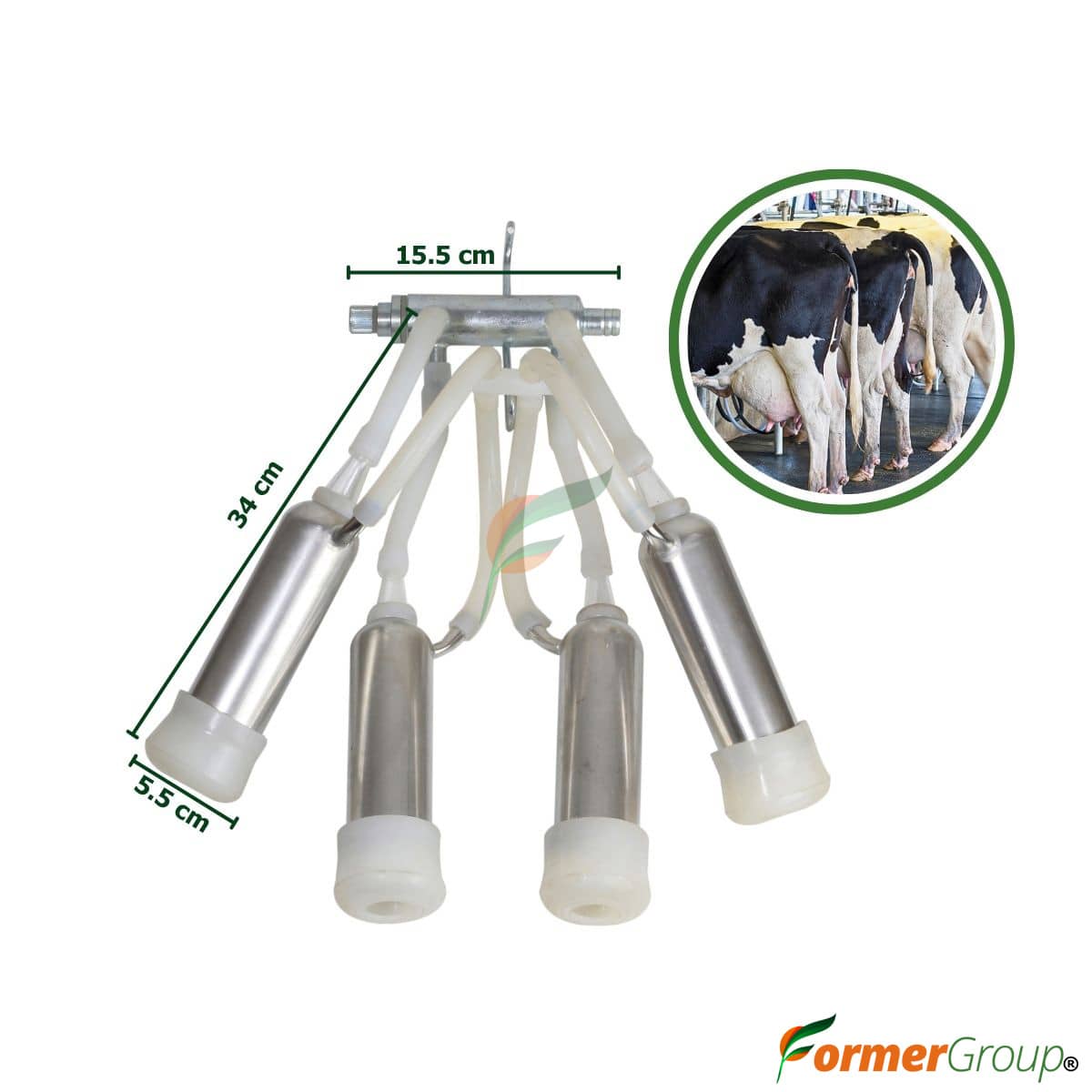 Pezoneras para Máquina de Ordeño a Pistón – Kit Completo en Acero Inoxidar