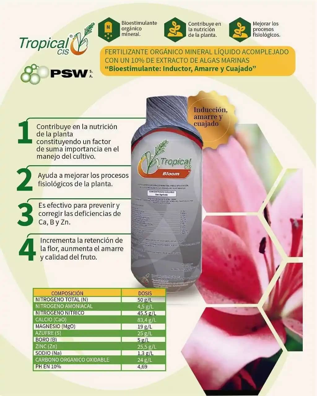 Biofertilizante Tropibloom x 12 Lt