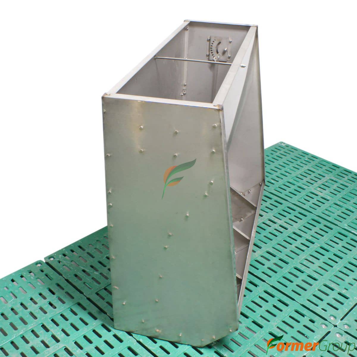Comedero 4 Puestos para Cerdos Acero Inox 80kg