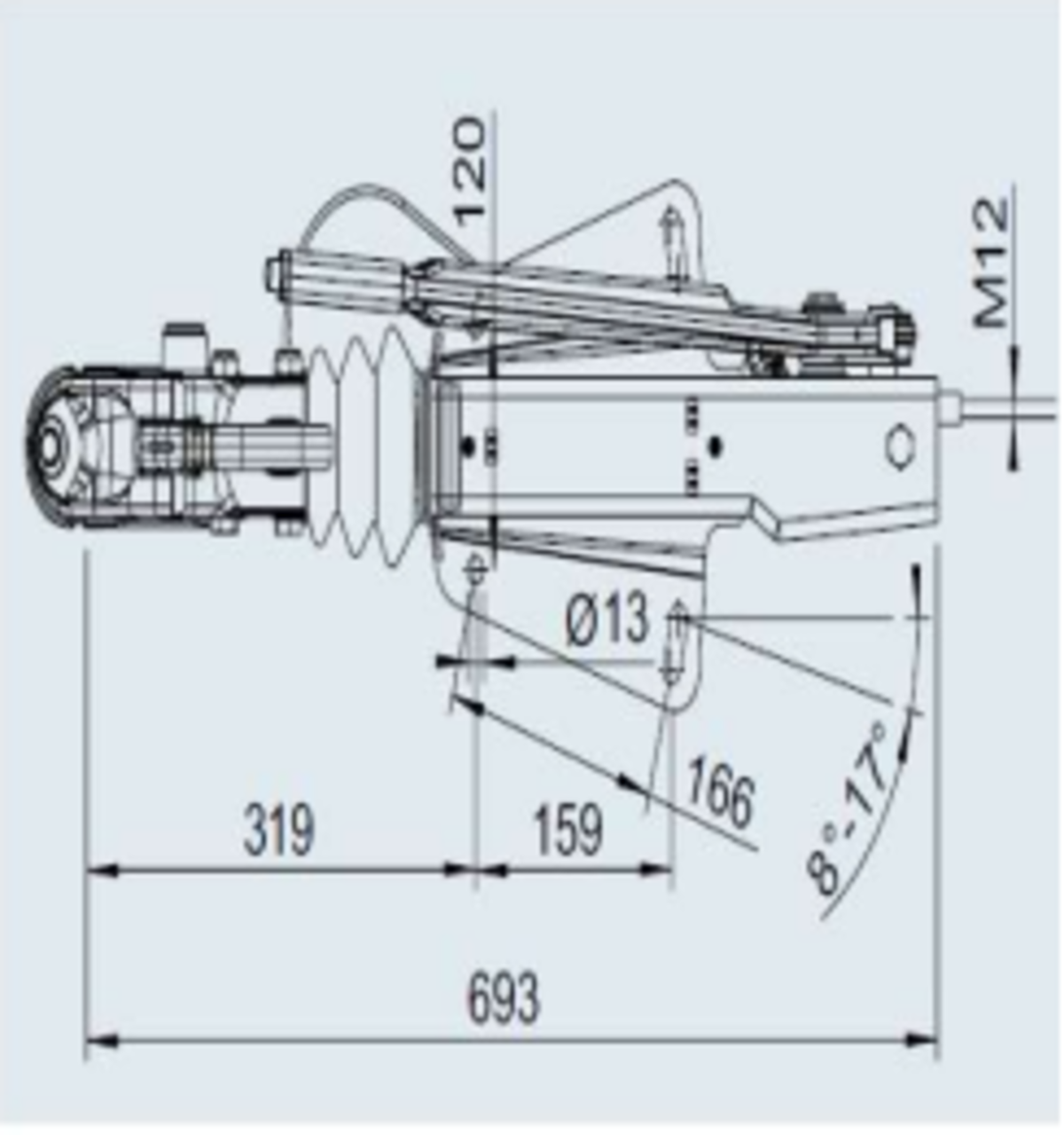 Enganche completo inercia 1550-3000 Kg Chasis en V