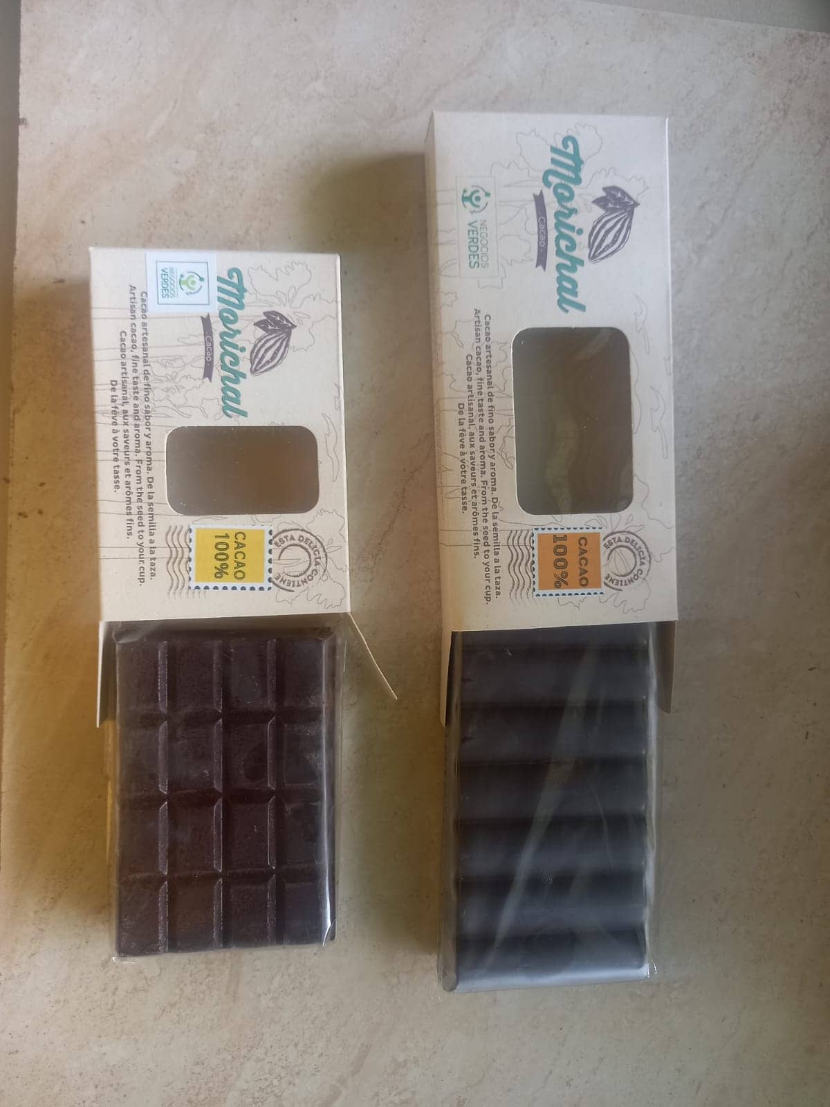 Chocolate de mesa al 60, 80, y 100% x 400 Gr