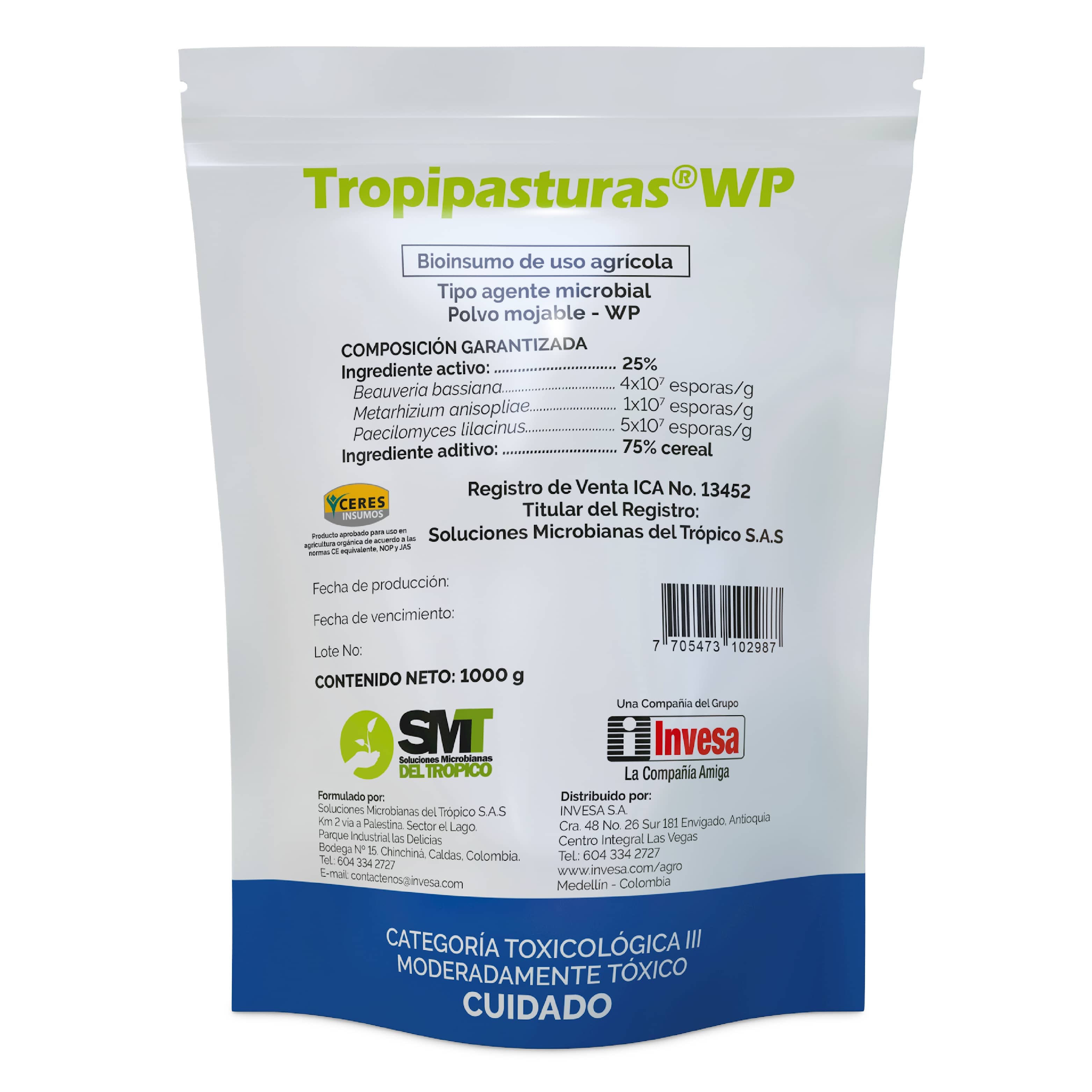 Insecticida Tropipasturas 1kg – Protección contra plagas