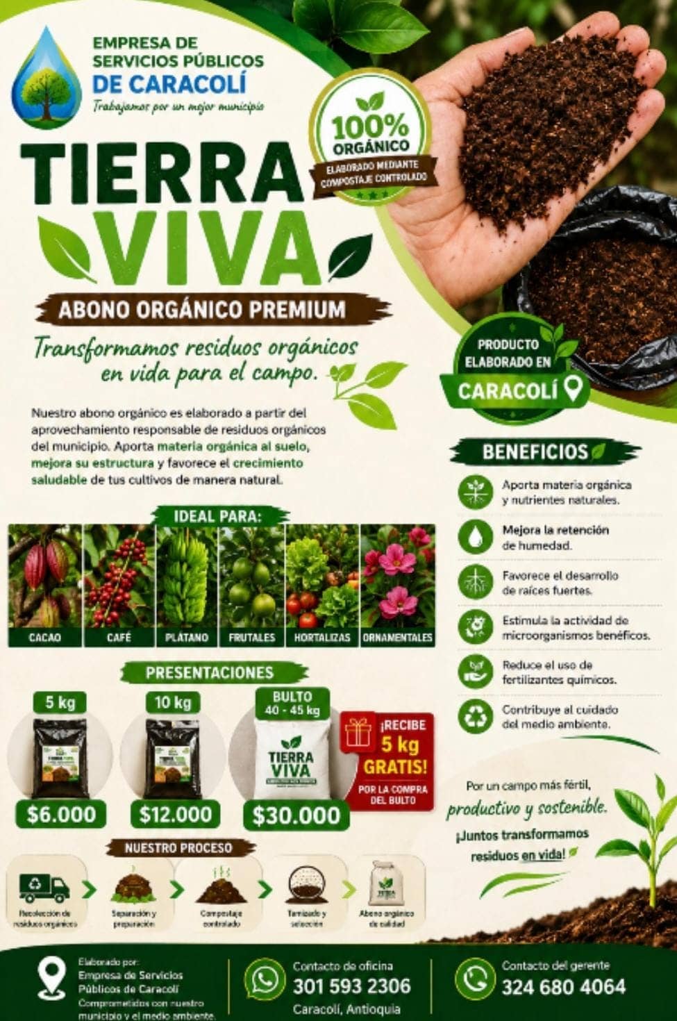 Abono Orgánico Premium para Suelos – Biofertilizante Natural para Cultivos