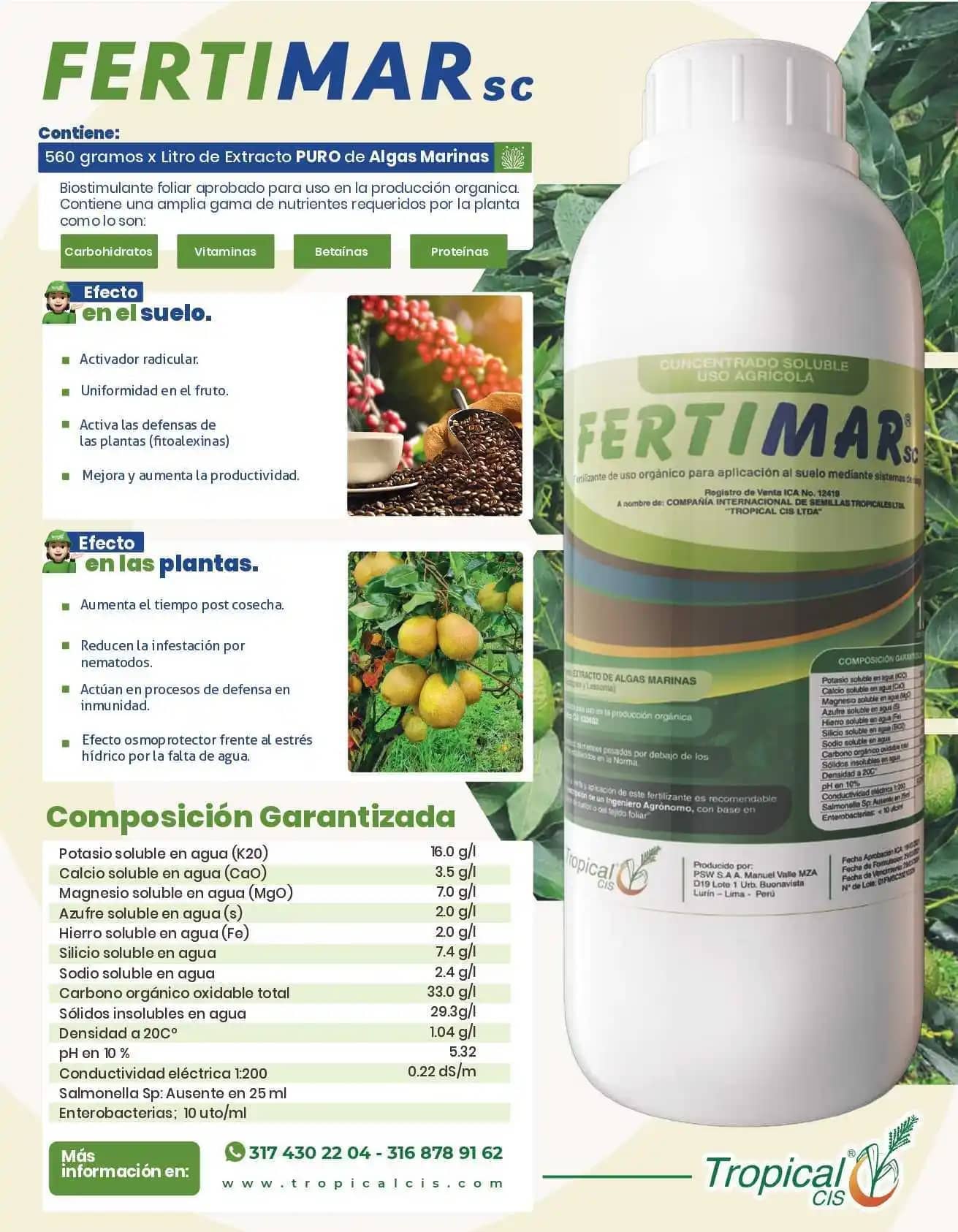 Biofertilizante Foliar Fertimar SC x 1 Lt