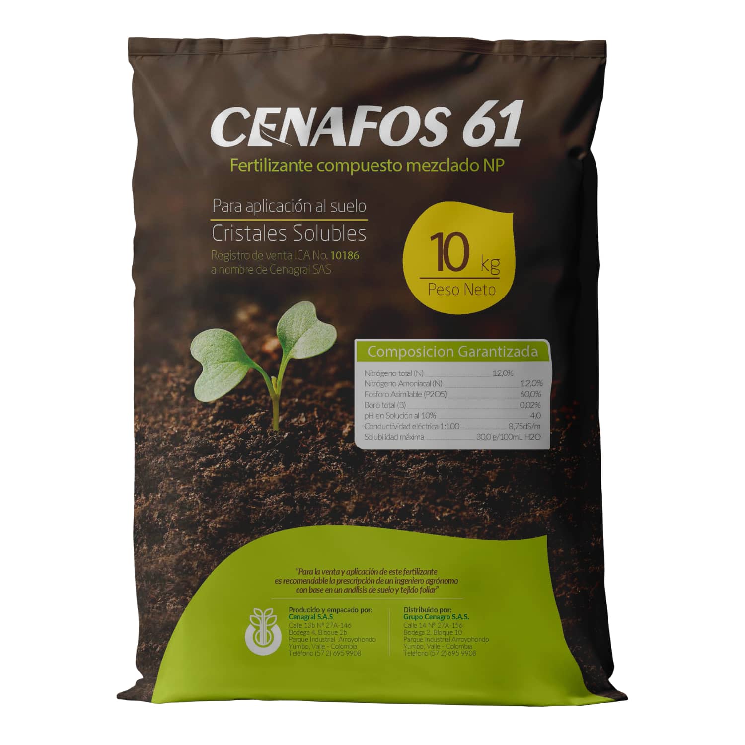 Cenafos 61 10kg | Fertilizante Soluble Alto en Fósforo