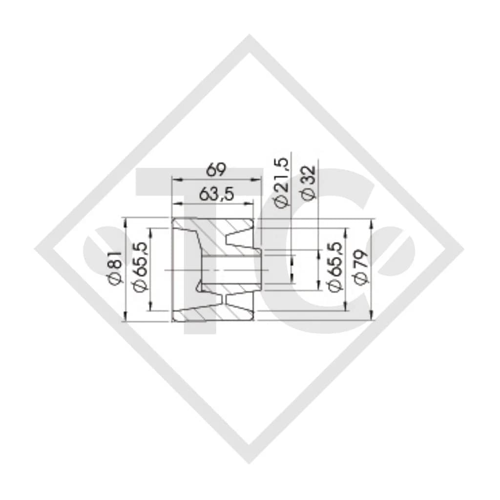 Rodillo lateral Ø81x69 | Guía resistente para remolques náuticos