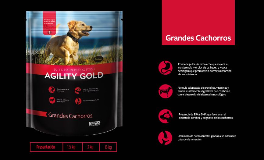 Alimento para perros Gran Cachorro Agility Gold x 1.5 kg - Italcol