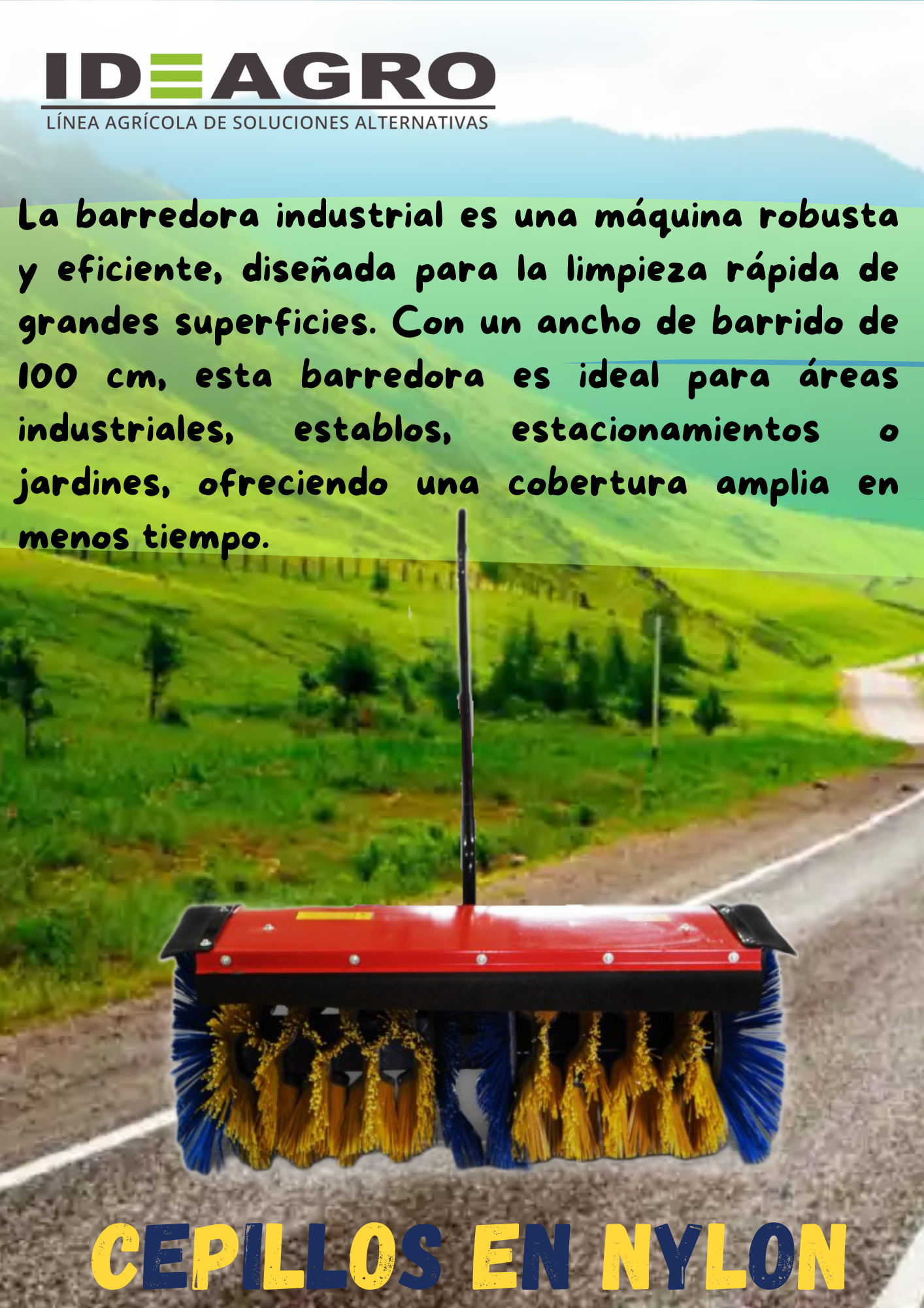 Barredora industrial para Motocultor