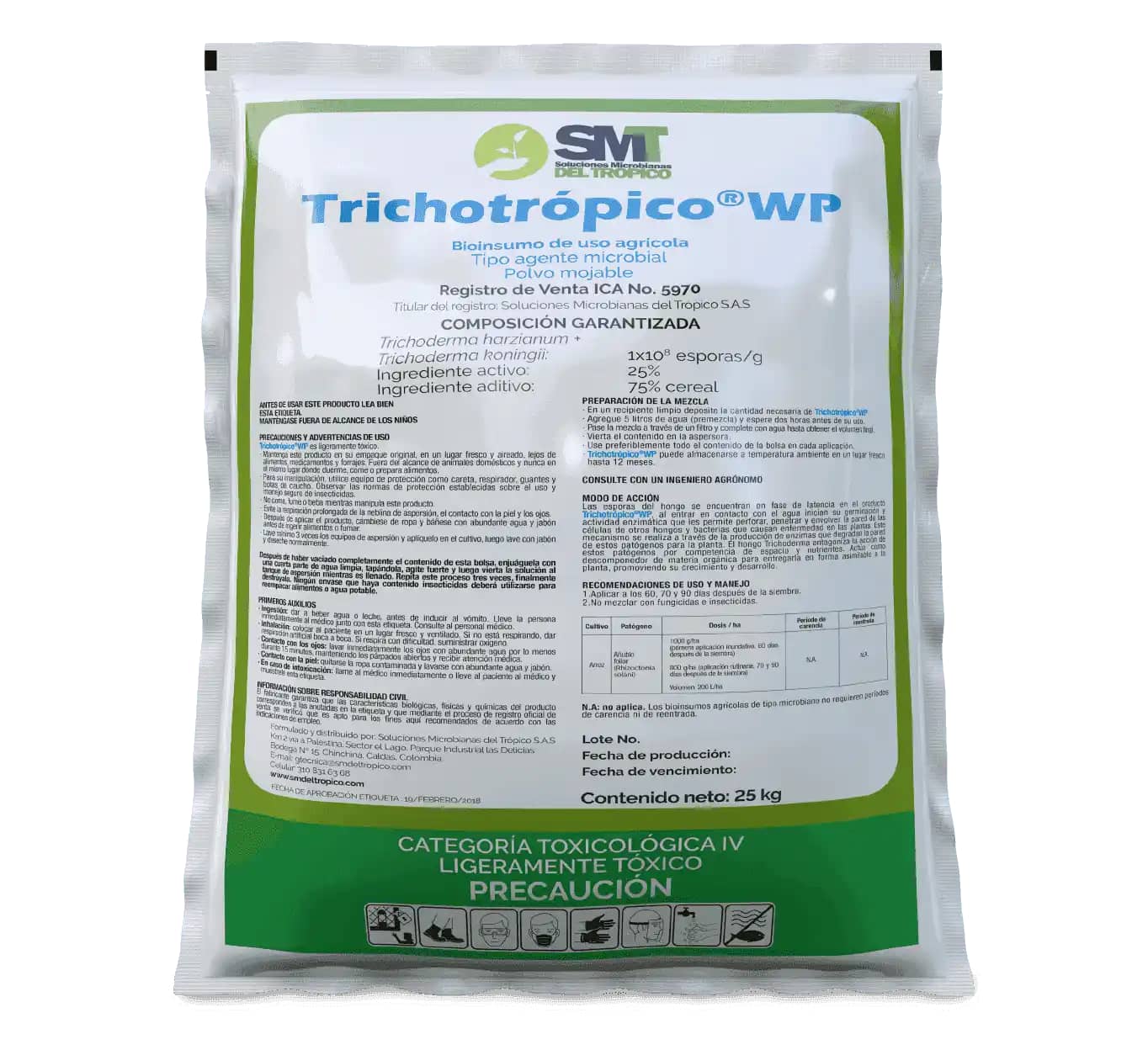 Fungicida Orgánico Trichotropico Wp x 25 Kg