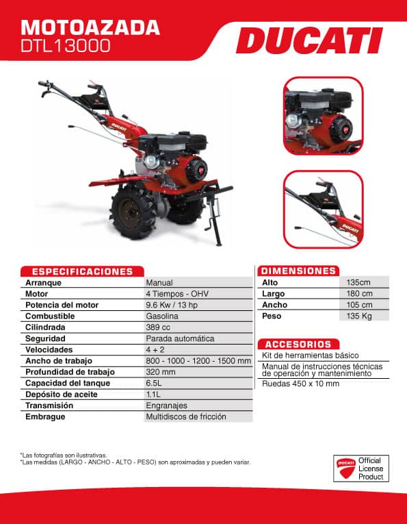 Trabaja tu terreno con el motocultor Ducati 7Hp Gasolina - Agrostore