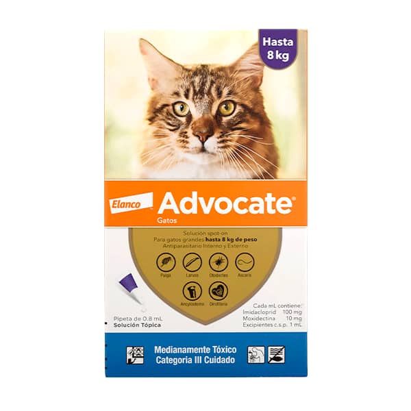 Advocate Gatos 0.8 CC – Antiparasitario Completo Bayer