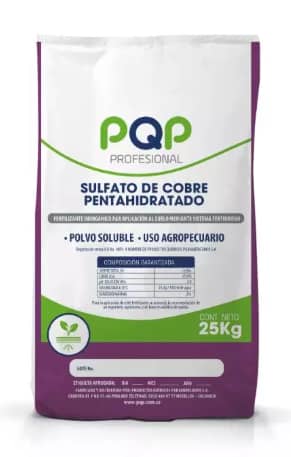 Sulfato de Cobre Penta PQP Pro 25kg | Fungicida y Bactericida para Agricultura