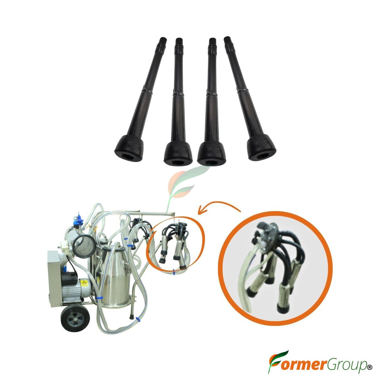 Juego Pezoneras Caucho x4 Ordeñadora Para Vacas