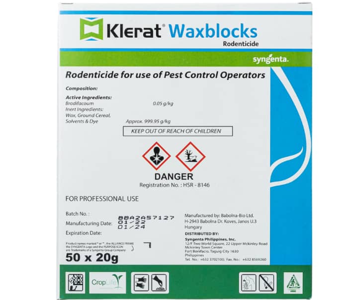 Klerat 20 g Syngenta | Rodenticida contra ratas y ratones