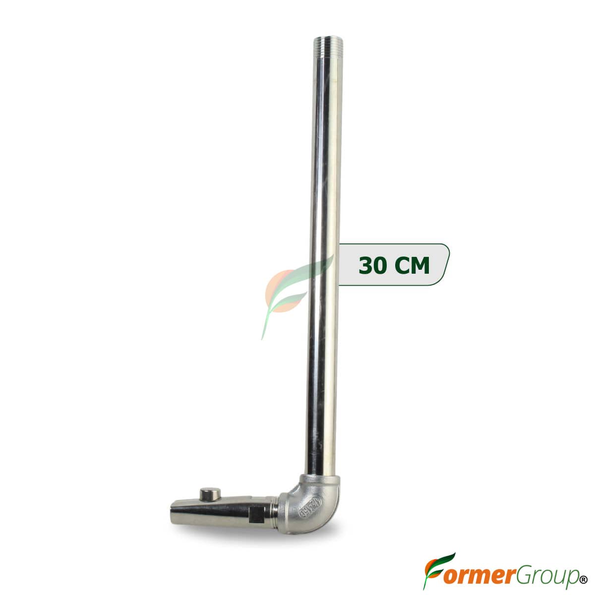 Kit Bebedero Cerdas Botón 1/2 Codo Tubo 30cm Acero