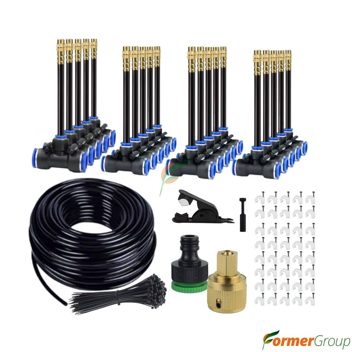 Kit Sistema De Riego 20mts Boquillas Atomizadoras